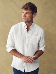 Barbour® White Regular Fit 100% Linen Shirt - Image 1 of 4