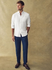 Barbour® White Regular Fit 100% Linen Shirt - Image 2 of 4