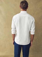 Barbour® White Regular Fit 100% Linen Shirt - Image 3 of 4