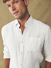 Barbour® White Regular Fit 100% Linen Shirt - Image 4 of 4