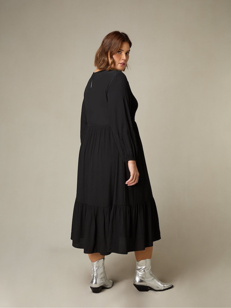 Live Unlimited Curve Shirred Front Midi Dress - Bild 2 von 5