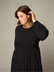 Live Unlimited Curve Shirred Front Midi Dress - Bild 4 von 5