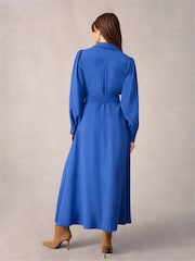 Ro&Zo Blue Pocket Detail Midi Shirt Dress - Image 3 of 8