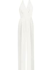 Ro&Zo White Crepe Halterneck Wide Leg Jumpsuit - Image 9 of 9
