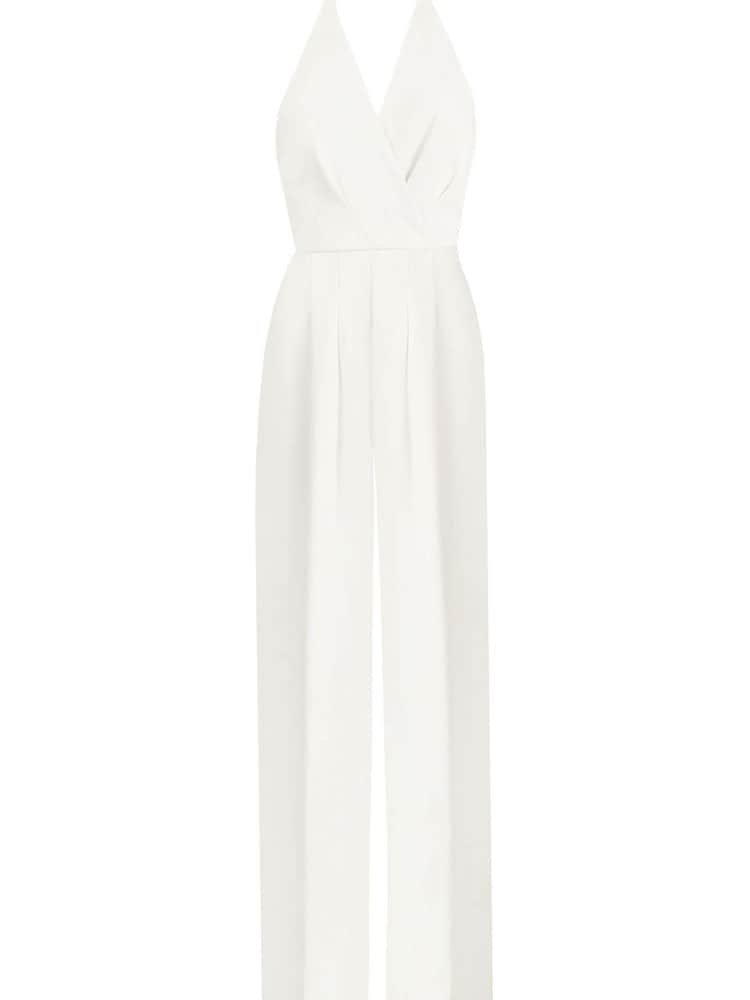 Ro&Zo White Crepe Halterneck Wide Leg Jumpsuit - Image 9 of 9