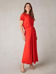 Ro&Zo Red Petite Harper Flutter Sleeve Midaxi Dress - Image 3 of 6