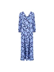 Ro&Zo Blurred Floral Print V-Neck Midi Dress - Image 8 of 9