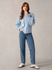 Ro&Zo Blue Pintuck Blouse - Image 3 of 9