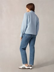 Ro&Zo Blue Pintuck Blouse - Image 4 of 9
