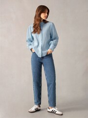 Ro&Zo Blue Pintuck Blouse - Image 5 of 9