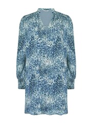 Ro&Zo Blue Mini Leopard Print Shirred Shoulder Dress - Image 7 of 8