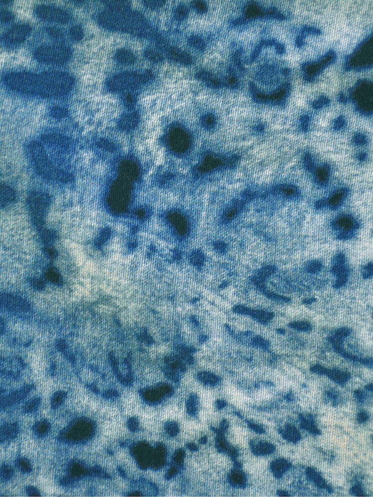 Ro&Zo Blue Mini Leopard Print Shirred Shoulder Dress - Image 8 of 8