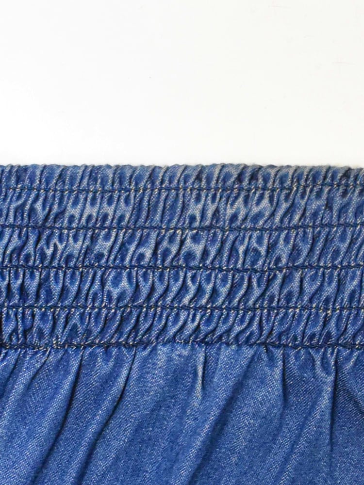 Ro&Zo Blue Shirred Shoulder Midi Dress - Image 8 of 8