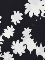 Ro&Zo Black Petite Harper Mono Floral Print Flutter Sleeve Midaxi Dress - Image 7 of 7