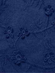 Ro&Zo Blue Daisy Applique V-Neck 100% Cotton Top - Image 5 of 5