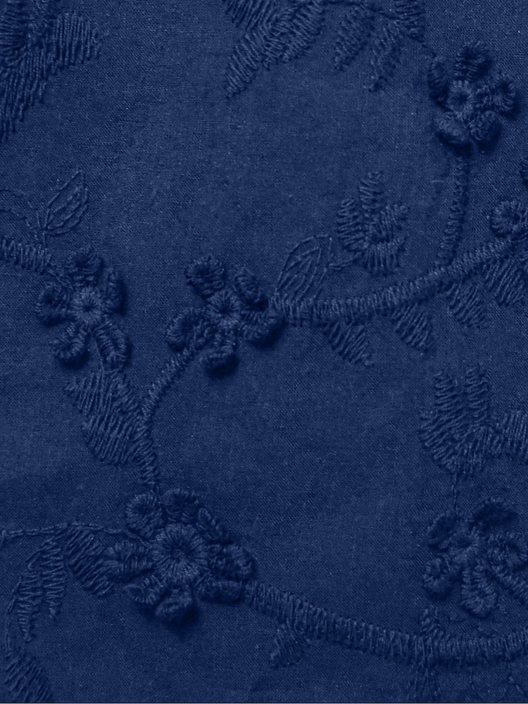 Ro&Zo Blue Daisy Applique V-Neck 100% Cotton Top - Image 5 of 5
