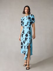 Ro&Zo Petite Luna Shadow Floral Print Midi Dress - Bild 1 von 7