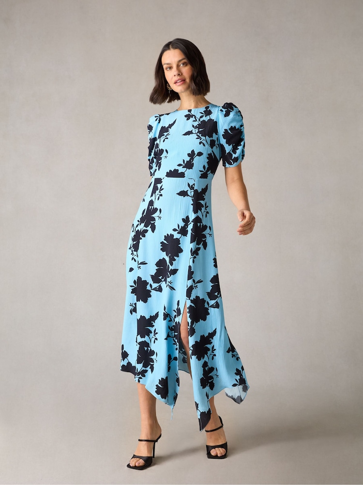 Ro&Zo Petite Luna Shadow Floral Print Midi Dress - Bild 2 von 7