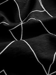 Black & White Geometric Print Twist Waist Long Sleeve Midi Dress - Image 6 of 6