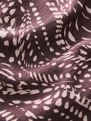 Berry Red Animal Print Twist Waist Long Sleeve Midi Dress - Image 5 of 5