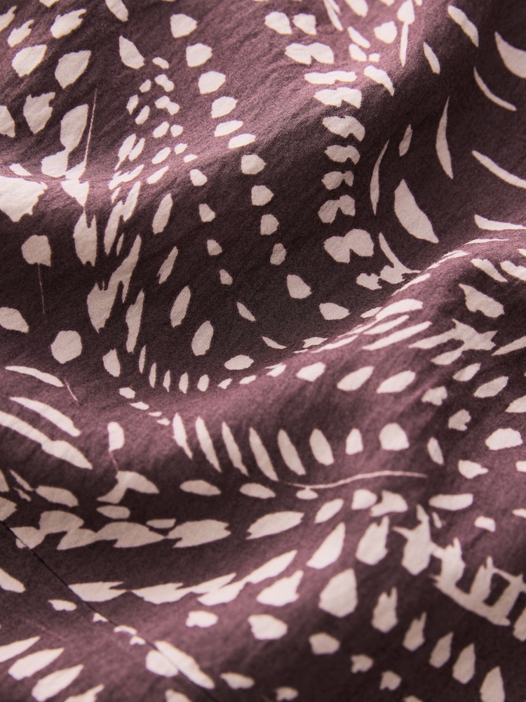 Berry Red Animal Print Twist Waist Long Sleeve Midi Dress - Image 5 of 5