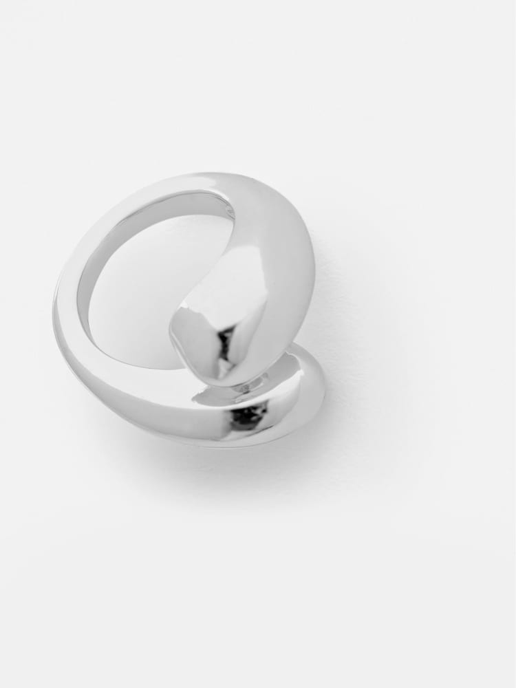 Mint Velvet Silver Tone Curved Ring - Image 2 of 4 Mint Velvet Silver Tone Curved Ring - Image 2 of 4