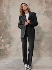 Mint Velvet Grey Pleated Tailored Trousers - Image 5 of 8