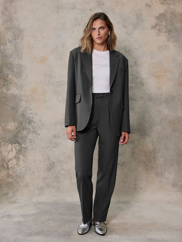 Mint Velvet Grey Single Breasted Blazer - Image 1 of 8 Mint Velvet Grey Single Breasted Blazer - Image 1 of 8