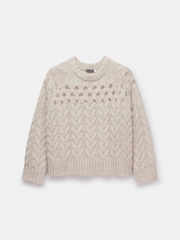 Mint Velvet Cream Cable Knit Jumper - Image 3 of 4