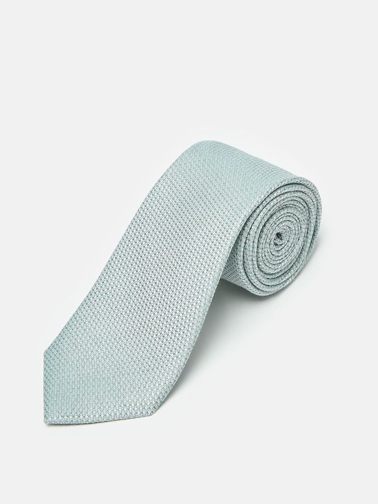 Joules Sage Green Textured Silk Tie - Image 1 of 2 Joules Sage Green Textured Silk Tie - Image 1 of 2