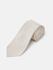 Joules Neutral Textured Silk Tie - Image 1 of 2