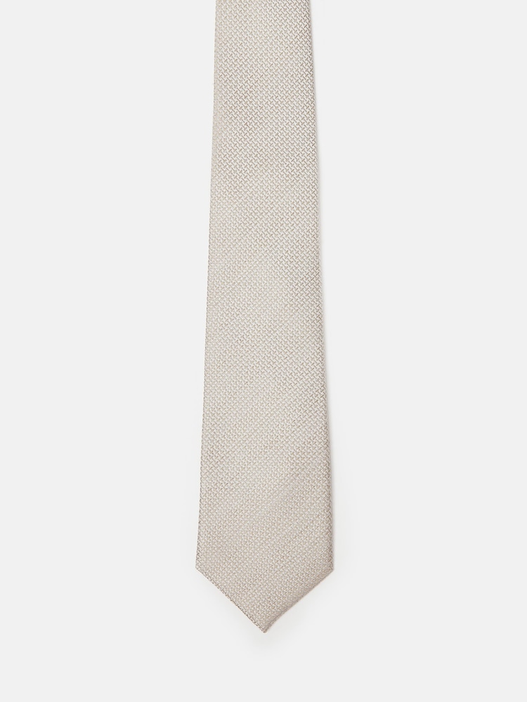 Joules Neutral Textured Silk Tie - Image 2 of 2