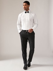 Joules White Pleated Bib Front Dress Shirt - Image 3 of 7