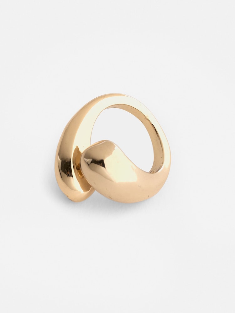Mint Velvet Gold Tone Curved Ring - Image 2 of 3