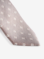 Joules Neutral Medallion Silk Tie - Image 2 of 3
