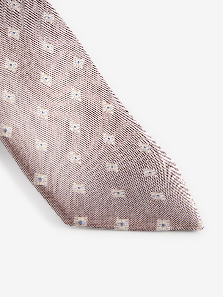 Joules Neutral Medallion Silk Tie - Image 2 of 3