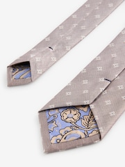 Joules Neutral Medallion Silk Tie - Image 3 of 3