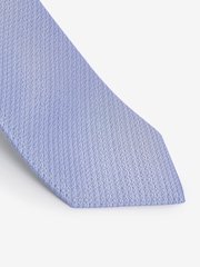 Joules Blue Textured Silk Tie - Image 2 of 3