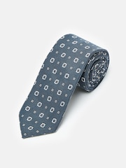 Joules Navy Blue Medallion Silk Tie - Image 1 of 3