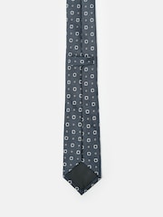 Joules Navy Blue Medallion Silk Tie - Image 3 of 3