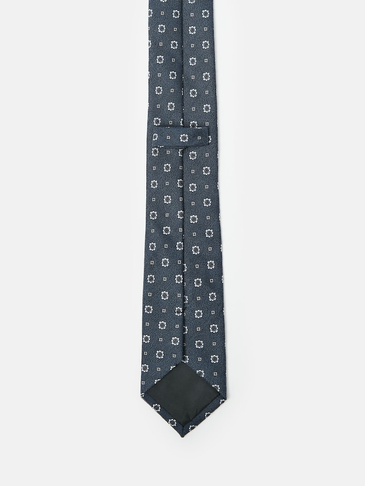 Joules Navy Blue Medallion Silk Tie - Image 3 of 3