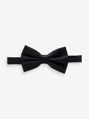 Joules Black 100% Silk Bow Tie - Image 1 of 4