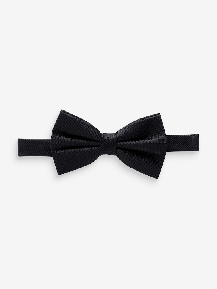 Joules Black 100% Silk Bow Tie - Image 1 of 4