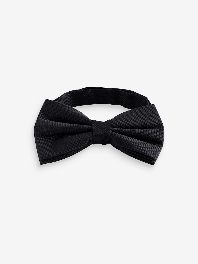 Joules Black 100% Silk Bow Tie - Image 2 of 4