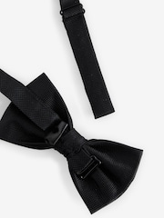 Joules Black 100% Silk Bow Tie - Image 3 of 4