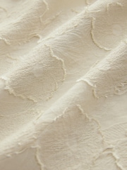 Neutral Premium Tie Neck Long Sleeve Jacquard Blouse - Image 7 of 7