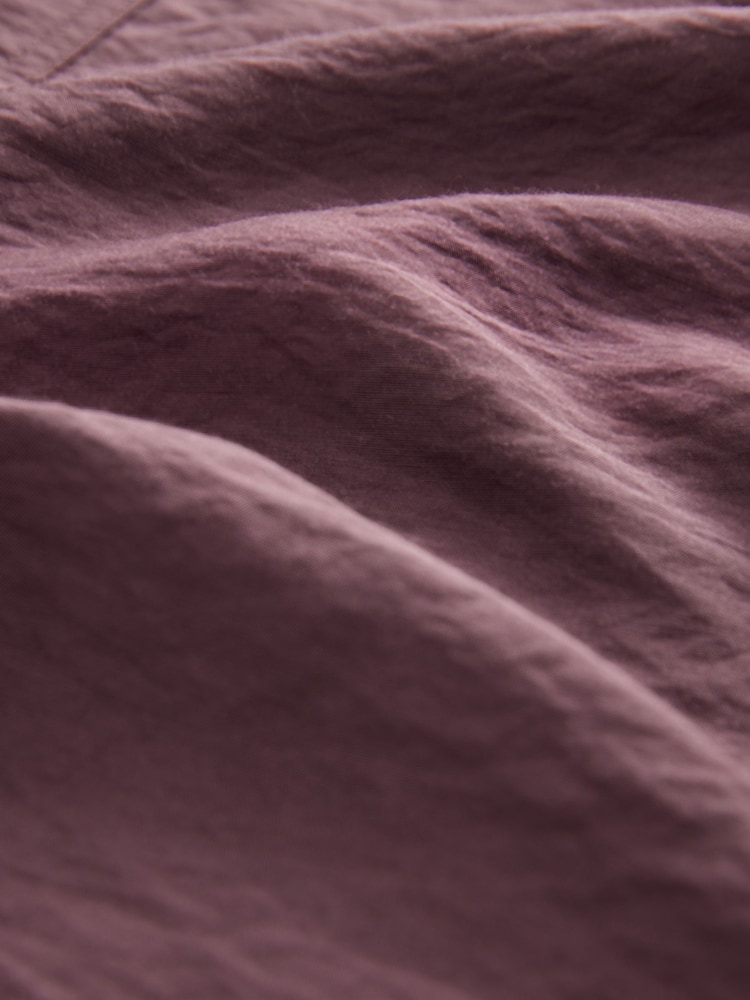 Wine Red Long Sleeve Textured Overhead V-Neck Blouse - Image 7 of 7