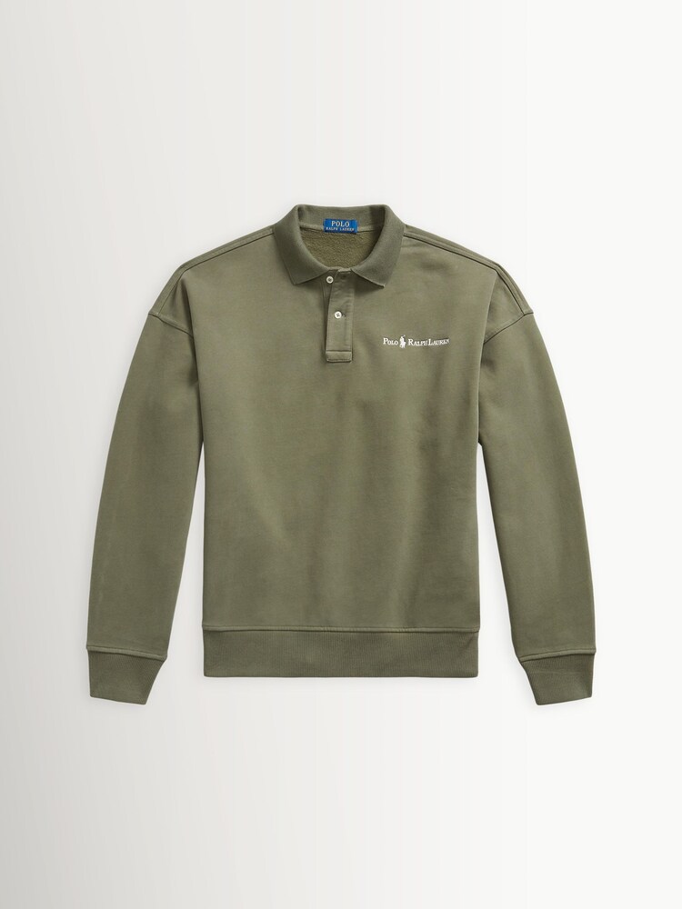 Polo Ralph Lauren Green Script Button Up Sweatshirt - Image 1 of 1