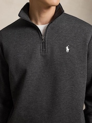 Polo Ralph Lauren Grey Double Knit Tech Quarter Zip Sweatshirt - Image 3 of 5
