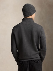 Polo Ralph Lauren Grey Double Knit Tech Quarter Zip Sweatshirt - Image 4 of 5